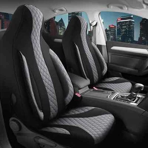 Fundas de asiento Pilot adecuadas para Audi A6 C7 (negro-gris) | Asientos delanteros ZARA401 - Imagen 1 de 12