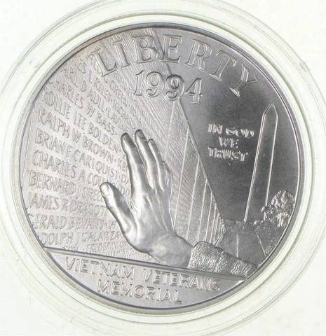 Unc  1994 Vietnam War Memorial Military - US Commemorative 90% Silver Dollar Cover