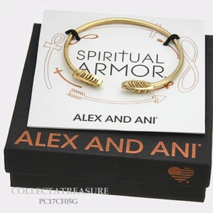 Authentic Alex and Ani Feather CUFF 14kt GP Cuff Bangle - Picture 1 of 1