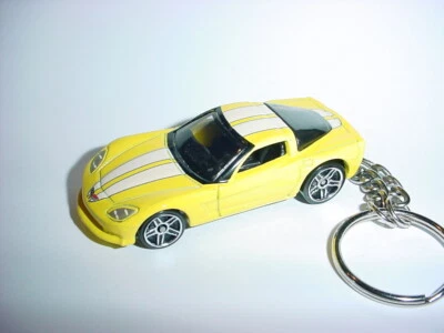 热卖 3D 黄色雪佛兰 CORVETTE C6 定制钥匙链钥匙圈 GM 风火轮 — 第 1/2 张图片