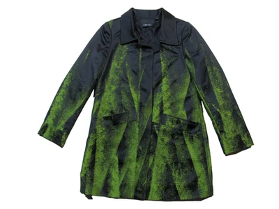 Carlisle Designer Trench Jacket Black Printed Womens Size 10 Grunge Cosplay - Image 1 of 4