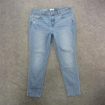 Jeans Sonoma Feminino 16 Curvy Skinny Lavagem Leve Azul Jeans Elástico Desgastado - Imagem 1 de 4