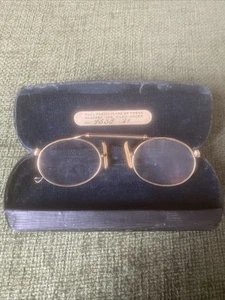 C.W.S Vintage Gold Plate Pince Nez Reading Glasses Spectacles Oval 1920s UK M93 - Picture 1 of 6