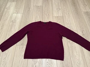 Charter Club Luxury 100% Cashmere Burgundy V-Neck Long Sleeves Sweater XL - Picture 1 of 6
