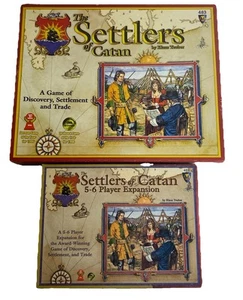 The Settlers Of Catan Board Game ‘03 483 W/ Expansion Set 488 ‘99 Near Complete - Picture 1 of 19