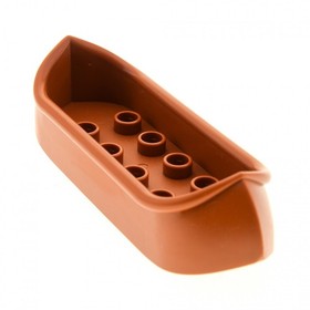 1x Lego Duplo Boat Canoe 2x8 Dark Orange Brown Kayak 5598 4515974 31165
