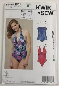Kwik Sew 3503 Swimsuit 1 Pc High Cut Leg XS S M L XL Sewing Pattern UC FF OOP - Picture 1 of 11