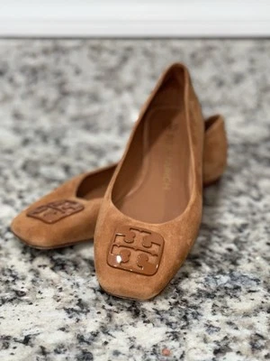 Tory Burch Georgia Square Toe Ballet Flats Size 7 ½ - Leather And Suede - Image 1 of 4