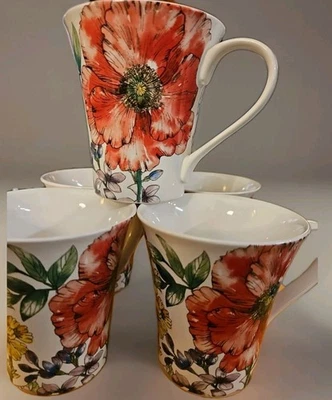  222 Fifth Coraline Fine China Floral   Coffee Cups Set Of Five - Image 1 of 4