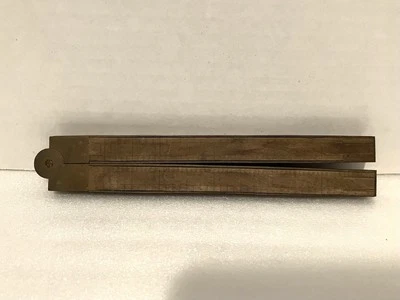 Vintage Craftsman Made In USA Boxwood & Brass Folding Ruler Carpenter Tool - Image 1 of 4