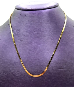 Vintage Balestra 14k 585 Yellow Gold 18" Herringbone Chain Necklace Italy 5.1 gm - Picture 1 of 16