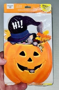 De Colección American Greetings Halloween Fiesta Invitaciones Paquete 8 Nuevo de Lote Antiguo Jack-o-Lantern JOL - Imagen 1 de 4