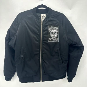 Rare UNIF Brutal Spears Bomber Jacket Womens XS Black Oversize Punk Goth Emo Pop - Picture 1 of 10