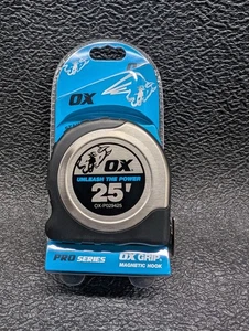 Ox Tools Pro Misuratore a Nastro 25 Piedi in Acciaio Inox con Gancio Magnetico Resistente - Foto 1 di 3
