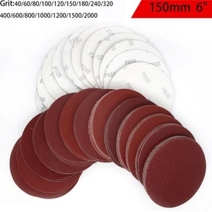 150mm Sanding Discs Orbital Sander Pads 6 in Sandpaper Hook & Loop 40 -2000 Grit - Picture 1 of 9