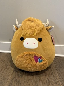 Squishmallow 16” Wilfred The Highland Cow Valentines Day Plush New - Picture 1 of 3