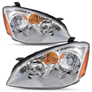 Faros esquineros ámbar carcasa cromada 4 puertas para Nissan Altima 2002-2004 lámparas L+R - Imagen 1 de 6