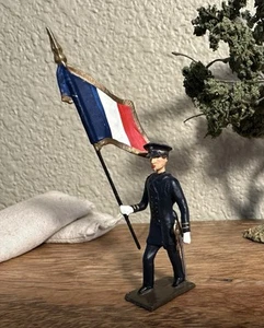 MIGNOT CBG drapeau des fusiliers Marins soldier with flag - Imagen 1 de 8