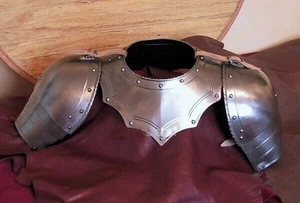 Medieval knight Armor Pair of pauldrons & gorget shoulder Larp Armor Replica - Picture 1 of 4