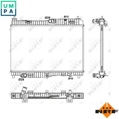 RADIATOR ENGINE COOLING 53043 FOR SPJA/SPJC/RTJA/RTJB/SPJE/RTJD 1.4L 4cyl - Image 1 of 4