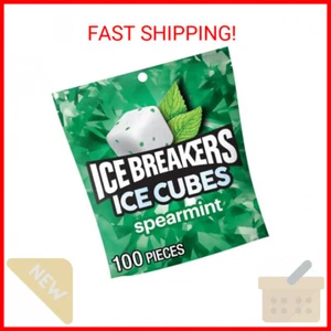 ICE BREAKERS Ice Cubes Spearmint Sugar Free Chewing Gum Pouch, 8.11 oz (100 Piec - Picture 1 of 2
