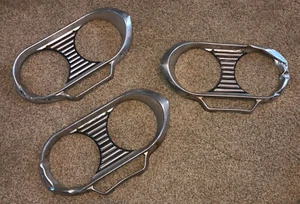3- 1961 1962 1963 1964 CORVAIR HEADLIGHT BEZEL FRAMES RIGHT & LEFT OEM Chevy vtg - Picture 1 of 12