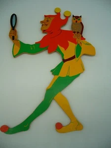 Fabulous vtg wood wall plaque, German, Till Eulenspiegel! Child Decor - Picture 1 of 4