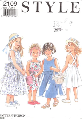 Girl's Sleeveless Dresses Style Sewing Pattern 2109 Sizes 3 4 5 6 7 8 UNCUT - Image 1 of 2