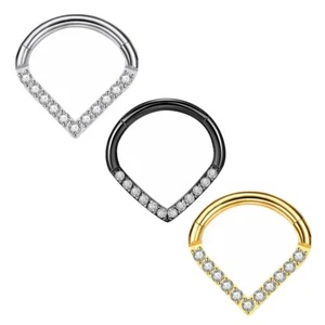 Piercing Naso in Acciaio a Forma Cuore Cerchio Anello Orecchini Donna Uomo Punk - Imagen 1 de 5