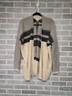 Vince Variagated Stripe Oversized Cardigan Sweater Wool and Cashmere Black/Gray