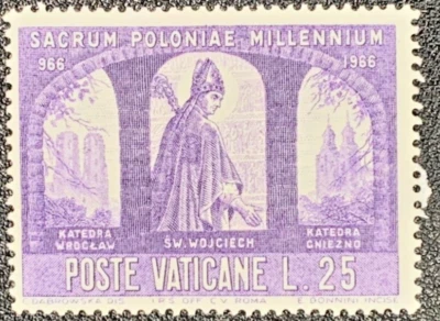 Polands Sacred Millenium 966-1966 Vatican City 1966 Postage Stamp Unused MNH - Image 1 of 3