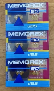 Lot of 3 MEMOREX DBS 90 Cassette Tapes NEW SEALED - Picture 1 of 2