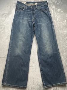 Abercrombie Fitch Jeans Vtg Men Sz 30 x 30 Blue Straight Baggy Dirty Distressed - Picture 1 of 23