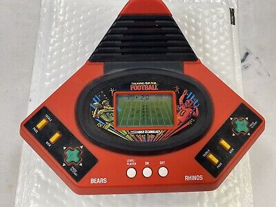 1986 Hand Held Video Game Talking Play By Play Football Works Bears Rhinos Vtech