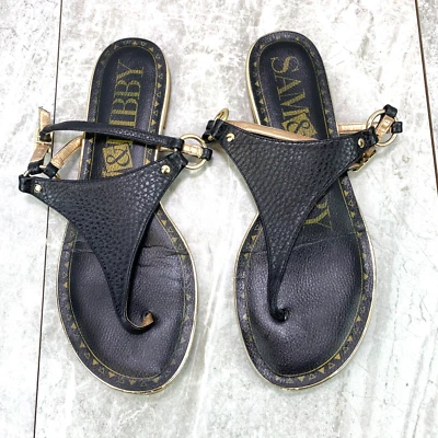 Sandalias de tanga Sam & Libby para mujer talla 10 negras Foto 1 de 4