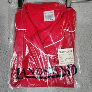 Lands' End Sleep Shirt Youth Large 14 Cardinal Red Button Front Loungewear NWT - Picture 1 of 4