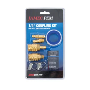 Jamec Pem 70.0078 1/4" Ryco Equivalent Coupling Kit for 3/8" Unfitted Air Hose - Picture 1 of 1