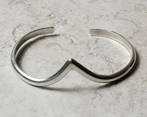6" 925 Sterling Silver Cuff Bracelet, Beautiful Patina - Picture 1 of 3