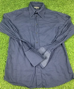 Camisa Emporio Armani con Puño de Francés Mangas Largas 39/40 Azul Oscuro I07 - Imagen 1 de 10