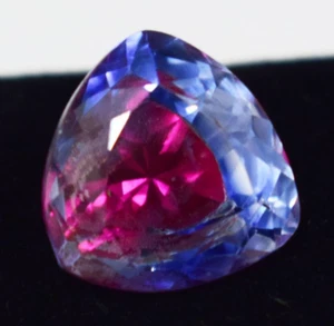 Zaffiro Pitambri Naturale Certificato 19,20 CT GGI Pietra Preziosa Sciolta Taglio Trilione - Foto 1 di 8
