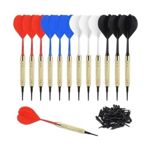 Accmor 12 Stück Soft Tip Darts, Kunststoffspitze Dart Set, Aufsatz Extra 100 schwarz 2BA - Bild 1 von 4