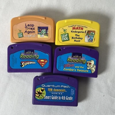 Leapfrog Lot Of 5 - Leap 2 Reading - Scooby-Doo - Superman - Math - 4th Grade - Image 1 of 4