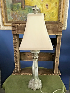 Silver Gray Mirrored Table Lamp