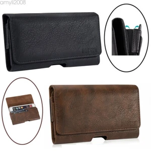 Leather Holster Belt Clip Carrying Case Pouch For iPhone 11/12 Pro Max Samsung - Picture 1 of 20