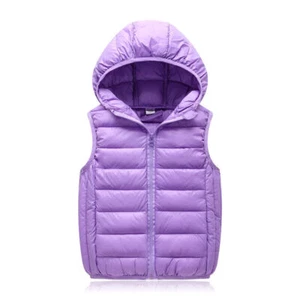 Kid Boy Girl Baby Vest Bodywarmer Gilet Padded Light Jacket Hooded Bread Coat - Picture 1 of 22