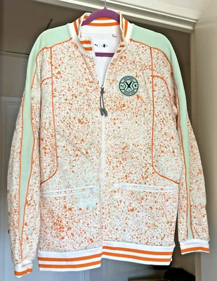 Puma x Daily Paper Cricket Jacket Long Sleeve L White Orange Green Logo Pattern - Image 1 of 4