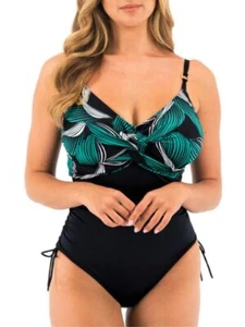 Fantasie Women's Saint Lucia Underwire Twist Front Swimsuit Black 32H - Picture 1 of 5