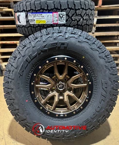 17x9 Fuel D681 Rebel Bronze Wheels 35 Falken AT Tires 6X5.5 Chevy Silverado 1500 - Picture 1 of 6
