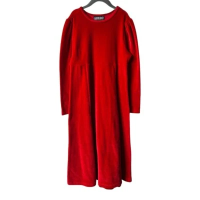 Vestido Lands End Años 90 Vintage Terciopelo Rojo Navidad Niñas Talla 8 Foto 1 de 4