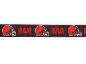 CLEVELAND BROWNS 7/8" GROSGRAIN RIBBON 1,3,5,10 YARDS FOOTBALL SHIP FROM USA - Picture 1 of 1